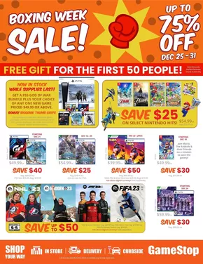 Game Stop catalogue in Montreal | Save now with our deals | 2025-12-25T00:00:00.000Z - 2025-12-31T00:00:00.000Z