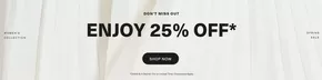ENJOY 25% OFF