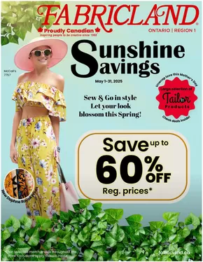 Fabricland catalogue in Calgary | Flyer | 2025-05-01T00:00:00.000Z - 2025-05-31T00:00:00.000Z