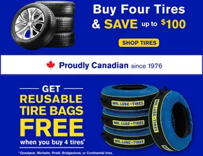 Mr Lube catalogue in Guelph | Buy Four Tires & SAVE up to $100 | 2025-05-09T00:00:00.000Z - 2025-06-09T00:00:00.000Z
