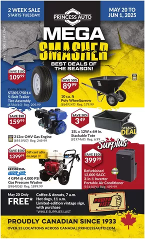 Princess Auto catalogue in Grand Bay | National Sale | 2025-05-20T00:00:00.000Z - 2025-06-01T00:00:00.000Z