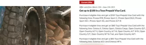 Get up to $100 in a Toyo Prepaid Visa Card
