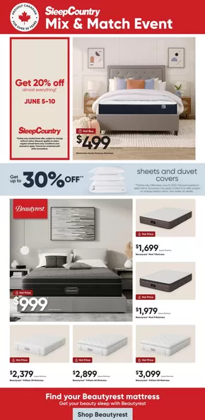 Sleep Country catalogue in Kitchener | Mix & Match Event | 2025-06-03T00:00:00.000Z - 2025-06-10T00:00:00.000Z