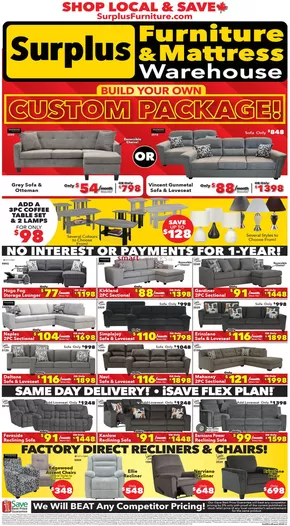 Surplus Furniture catalogue in St. Catharines | Custom Package! | 2025-06-10T00:00:00.000Z - 2025-06-22T00:00:00.000Z