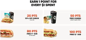 Quiznos catalogue in Drummondville | Earn 1 point for every $1 spent | 2025-06-13T00:00:00.000Z - 2025-07-13T00:00:00.000Z