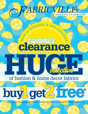Fabricville catalogue in St. Thomas | Summer Clearance | 2025-06-16T00:00:00.000Z - 2025-08-03T00:00:00.000Z