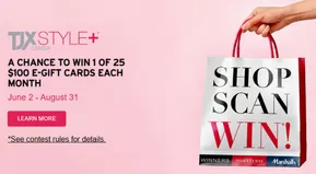 A chance to win 1 of 25 $100 e-gift cards each month