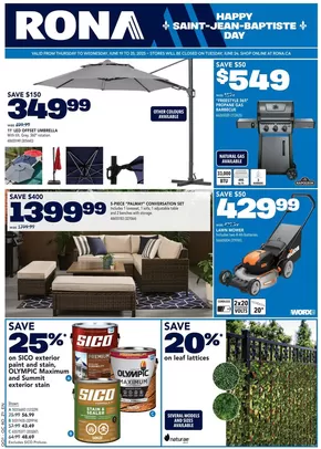 RONA catalogue in Brownsburg-Chatham | Special offers for you | 2025-06-19T00:00:00.000Z - 2025-06-25T00:00:00.000Z