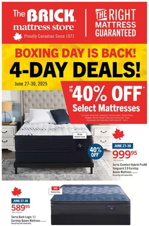 The Brick catalogue in Montreal | Brick Mattress Store | 2025-06-23T00:00:00.000Z - 2025-07-01T00:00:00.000Z