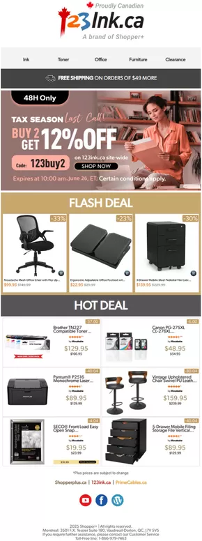 123Ink catalogue in Nipawin | Buy 2 Get 12% Off | 2025-06-26T00:00:00.000Z - 2025-07-01T00:00:00.000Z