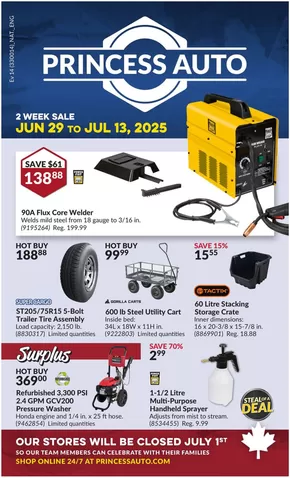 Princess Auto catalogue in Sudbury | Special offers for you | 2025-06-29T00:00:00.000Z - 2025-07-13T00:00:00.000Z