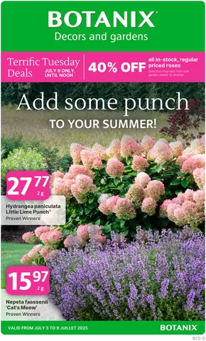 Botanix catalogue in Montreal | Discover BOTANIX Deals for a Vibrant Garden! | 2025-07-03T00:00:00.000Z - 2025-07-09T00:00:00.000Z